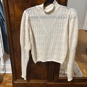 Elegant Cream Lace Women's Top